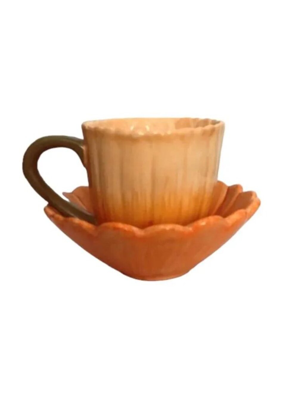 Pier 1 Daisy Yellow Mug Planter with Saucer